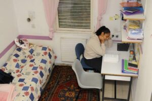 student studing in rifkin room